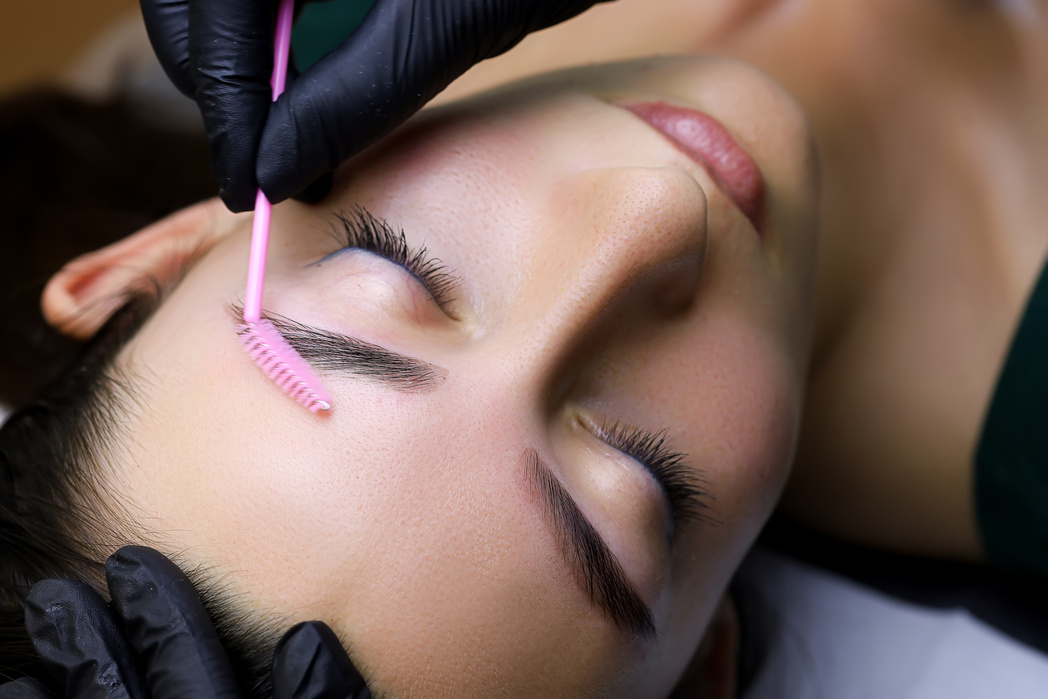 Long-Term Eyebrow Styling Procedure the Master Combs the Eyebrow